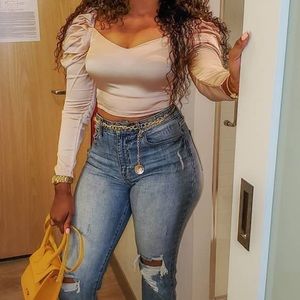 Nasty Gal Puff Sleeve Top